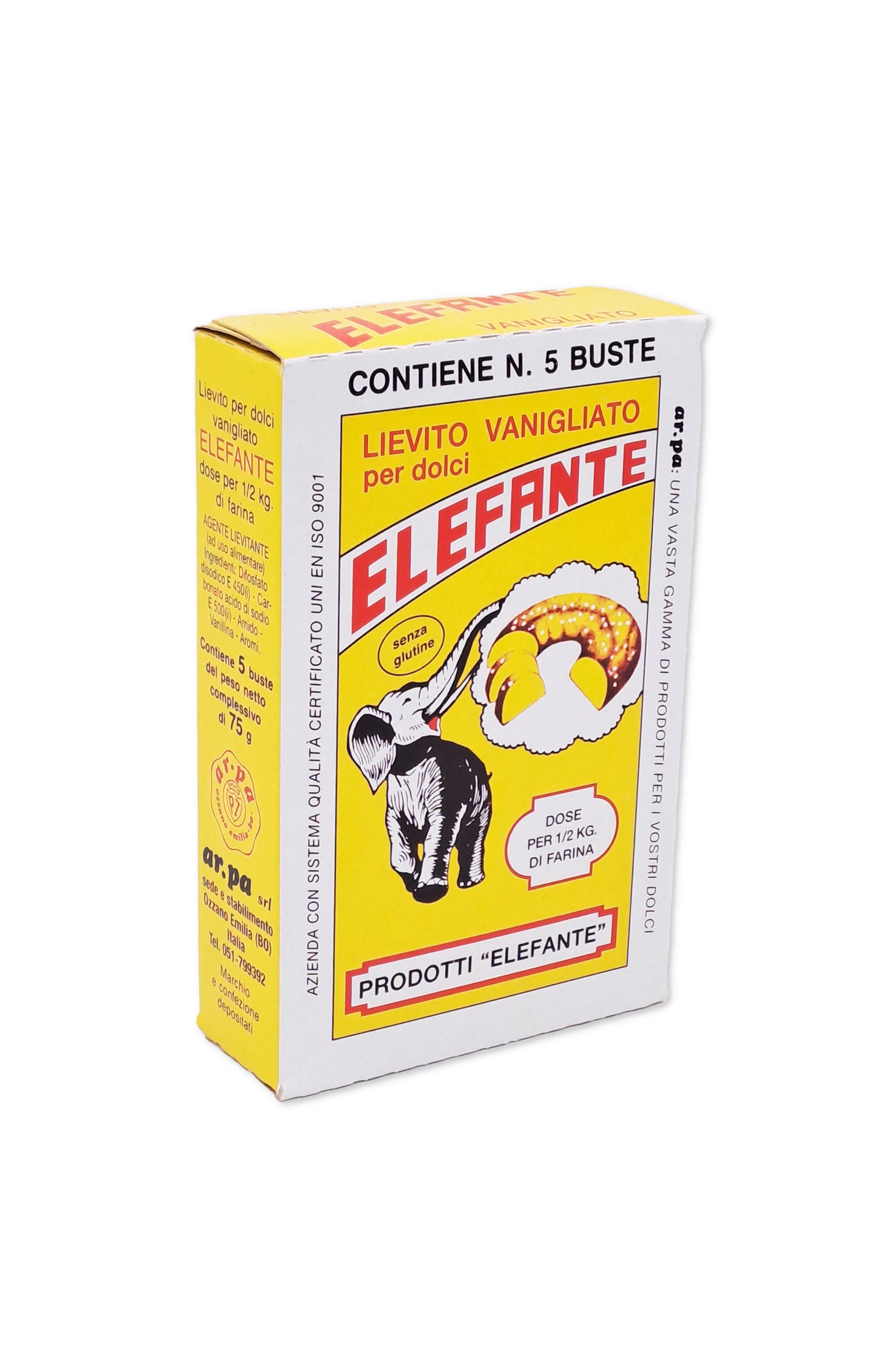 Levadura de Vainilla Elefante 15 g (Caja de 5 Sobres)
