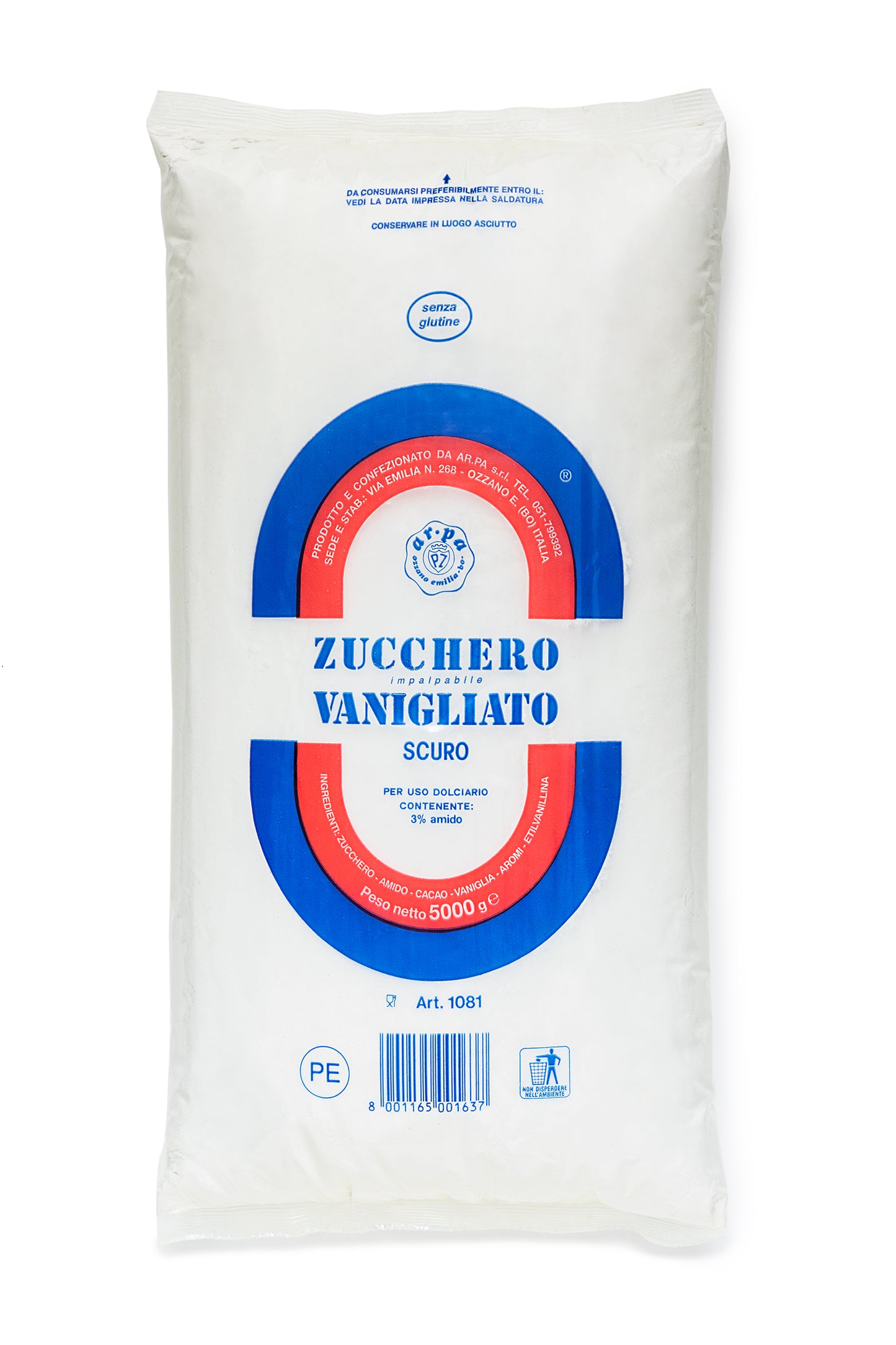 Zucchero Impalpabile Vanigliato Scuro 5 kg - Ar.pa Lieviti