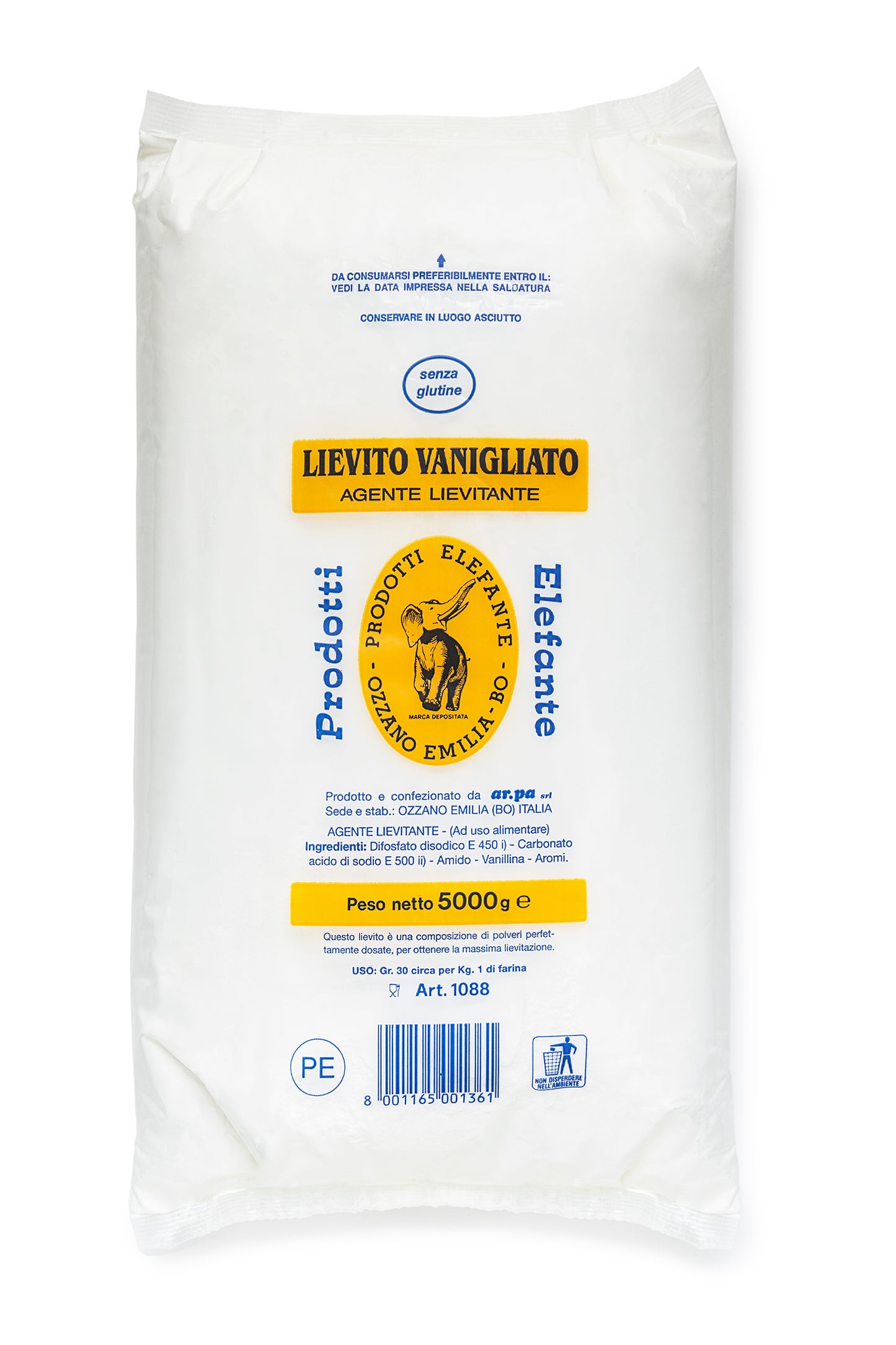 Lievito Vanigliato Elefante 5 kg - Ar.pa Lieviti