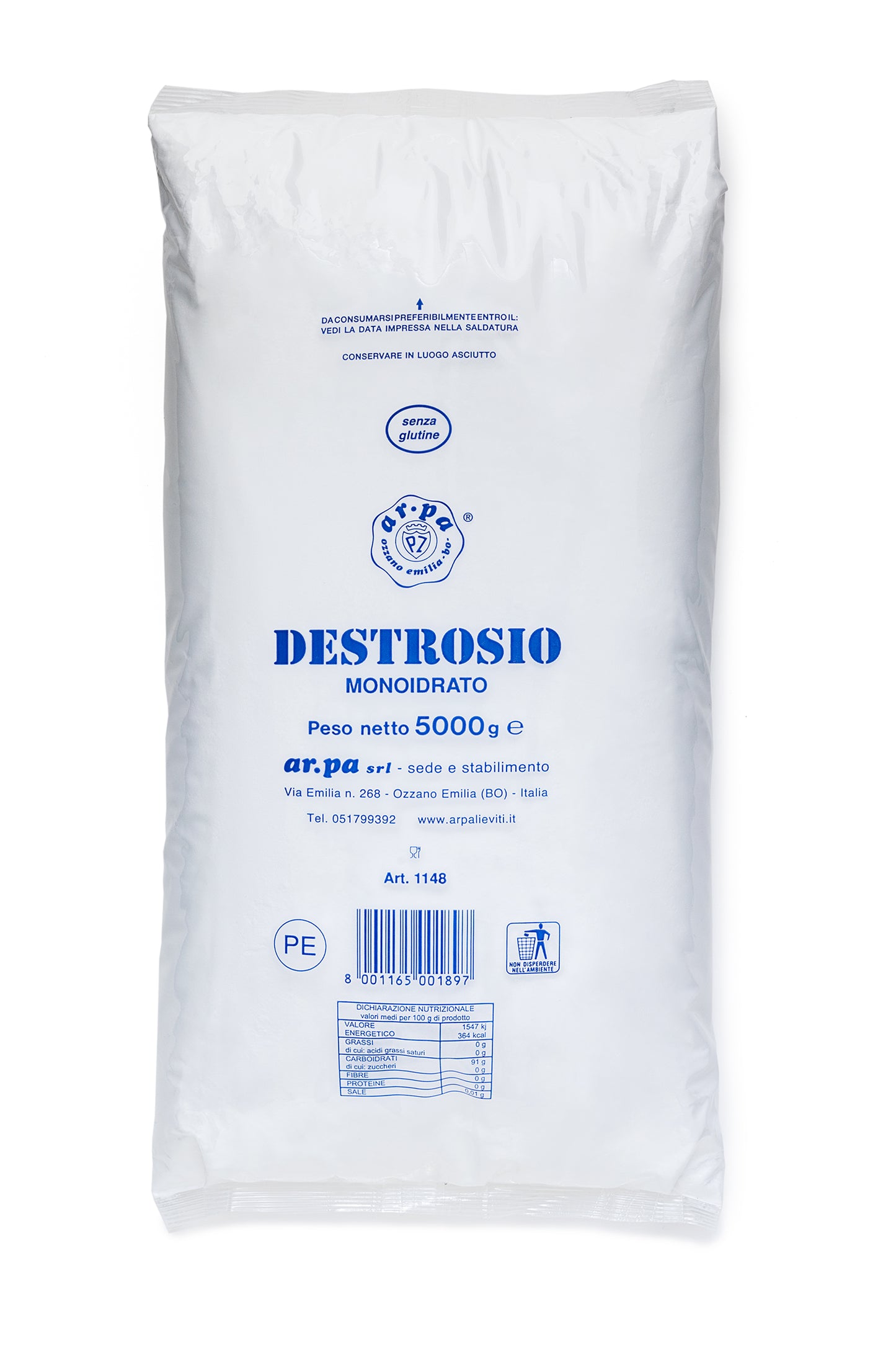 Destrosio Monoidrato 5 kg - Ar.pa Lieviti