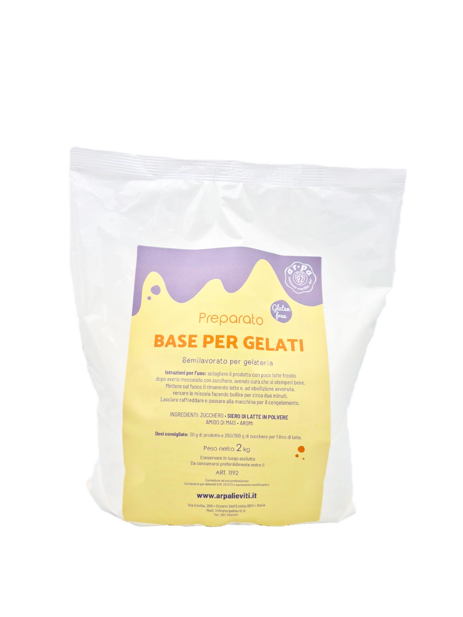Preparato Base Per Gelato 2 kg - Ar.pa Lieviti