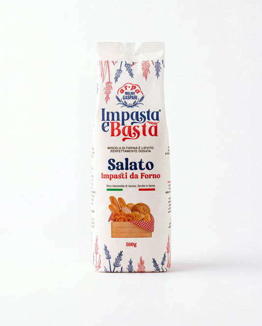 Confezione Impasta e Basta Salato Impasti da Forno da 500 g, miscela di farina e lievito