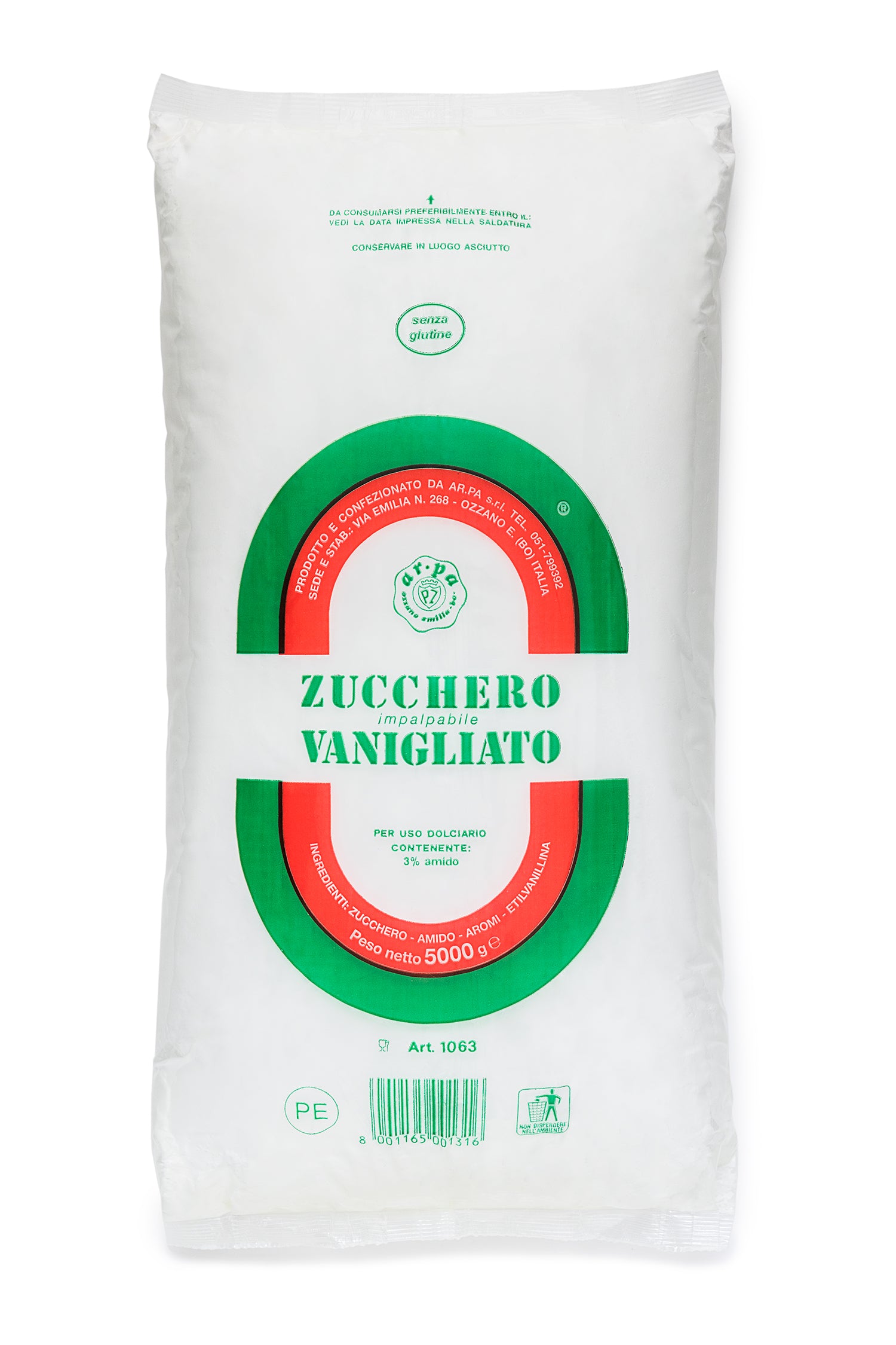 Zucchero Impalpabile Vanigliato 5 kg - Ar.pa Lieviti